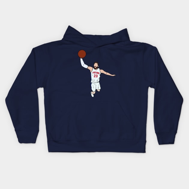 Blake Griffin Dunk - Detroit Pistons Kids Hoodie by xavierjfong